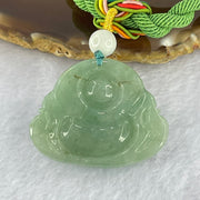 Type A Green Jadeite Milo Buddha Pendant and Beads Necklace 43.19g 31.3 by 40.8 by 12.1mm - Huangs Jadeite and Jewelry Pte Ltd
