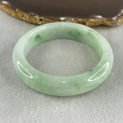 Type A Light Green Faint Lavender with Emerald Green Patches Jadeite Bangle 72.91g Inner Diameter 56.9mm 15.1 by 9.3mm (Very Slight Internal Lines) - Huangs Jadeite and Jewelry Pte Ltd
