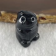 Type A Opaque Black Omphacite Dinosaurs Pendant Charm 9.41g 21.3 by 14.7 by 16.2mm - Huangs Jadeite and Jewelry Pte Ltd