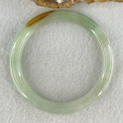 Natural Type A Light Green with Yellow Brown Patch Jadeite Bangle 38.72g Inner Diameter 56.5mm Thickness 8.7 by 8.6mm (Internal Lines) - Huangs Jadeite and Jewelry Pte Ltd