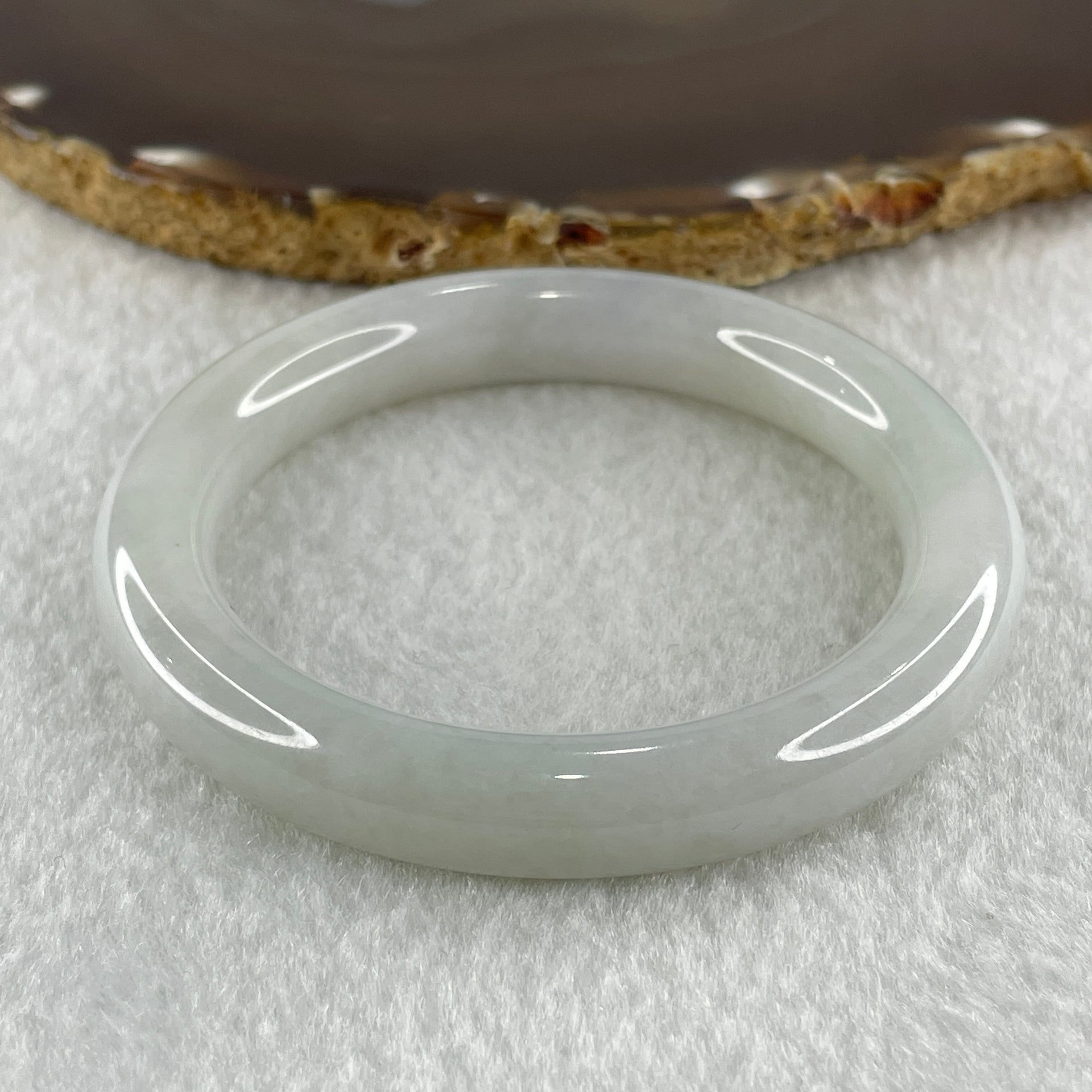 Type A Natural Jelly Faint Green with Faint Lavender Jadeite Bangle 43.03g Internal Diameter 56.8mm 11.0 by 10.1mm (Very Slight Internal Lines) - Huangs Jadeite and Jewelry Pte Ltd