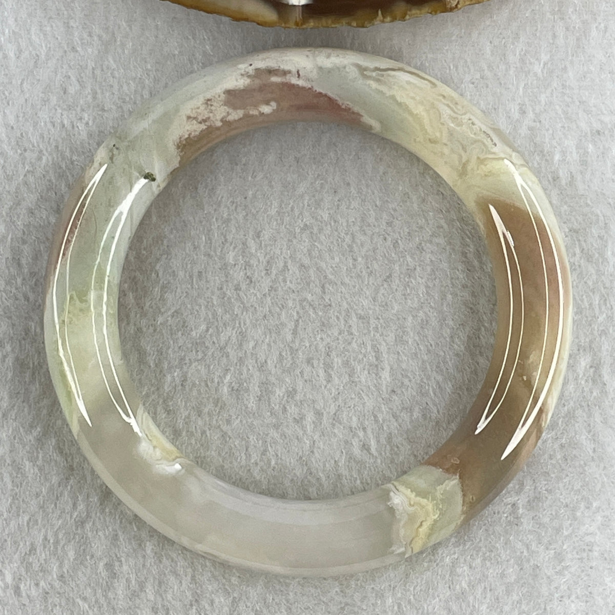 Natural Pink with Blue Flower Agate Bangle Set 114.67g Inner Diameter 55.5mm 10.6 by 11.0mm (Close to Perfect) - Huangs Jadeite and Jewelry Pte Ltd