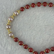 Natural Red Cinnabar Beads Princess Handphone Charm 25.90g 12.2mm - Huangs Jadeite and Jewelry Pte Ltd