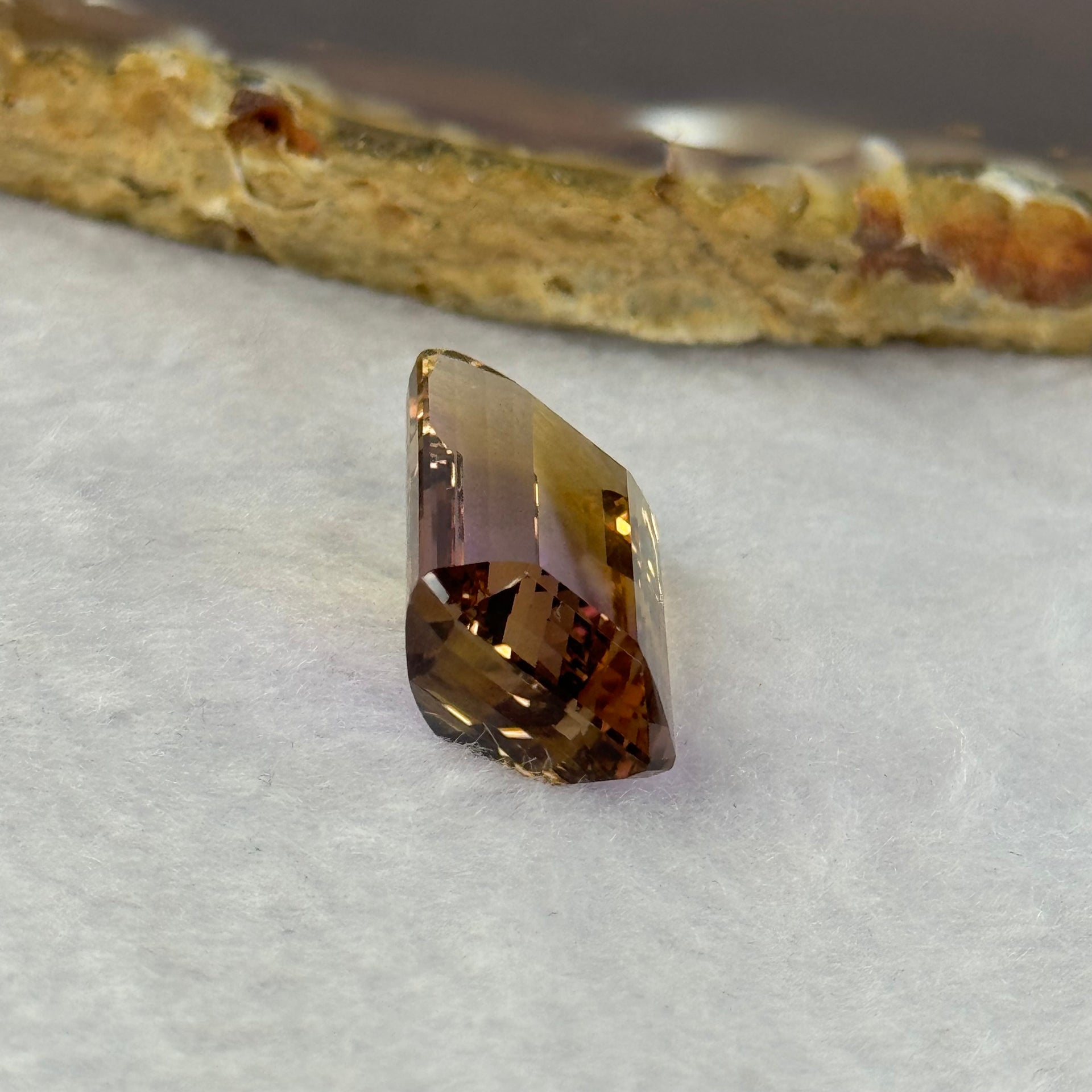 Natural Faceted Ametrine Parallelogram Shape 18.72ct 21.1 by 12.9 by 8.6mm - Huangs Jadeite and Jewelry Pte Ltd