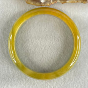 Type A Yellow with Light Green Jadeite Bangle 50.33g Inner Diameter 57.8mm 12.0 by 7.8mm (Internal Lines) - Huangs Jadeite and Jewelry Pte Ltd