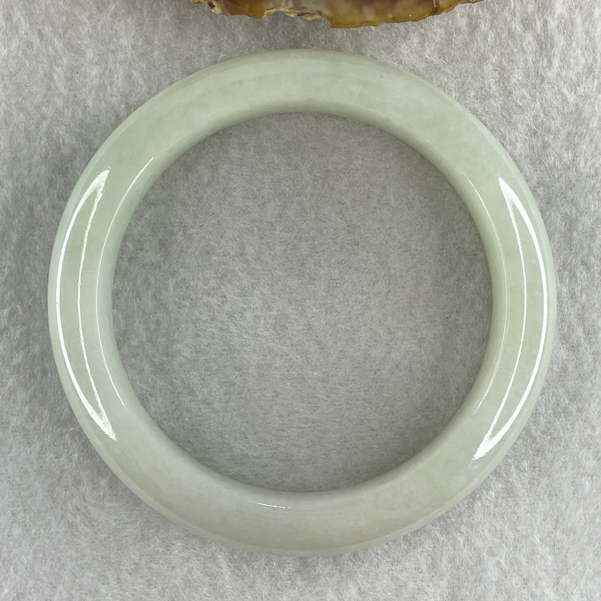 Type A Natural Light Green Jadeite Bangle Internal Diameter 56.0mm 59.04g 12.4 by 9.3mm (Close to Perfect) - Huangs Jadeite and Jewelry Pte Ltd