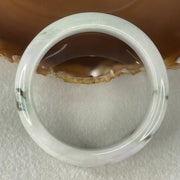 Type A Light Lavender and Light Green with Blueish Green Piao Hua Floral Jadeite Bangle 81.44g Inner Diameter 58.5mm 16.6 by 9.4mm (External and Internal Lines) - Huangs Jadeite and Jewelry Pte Ltd