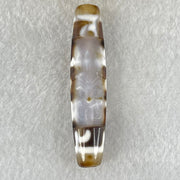 Natural Powerful Tibetan Old Oily Agate Zha Ji La Mu Female Cai Shen and 3 Eyed Dharma Vajra Dzi Bead Heavenly Master (Tian Zhu) 扎基拉姆女财神两眼天珠 13.14g 57.7 by 12.5mm - Huangs Jadeite and Jewelry Pte Ltd