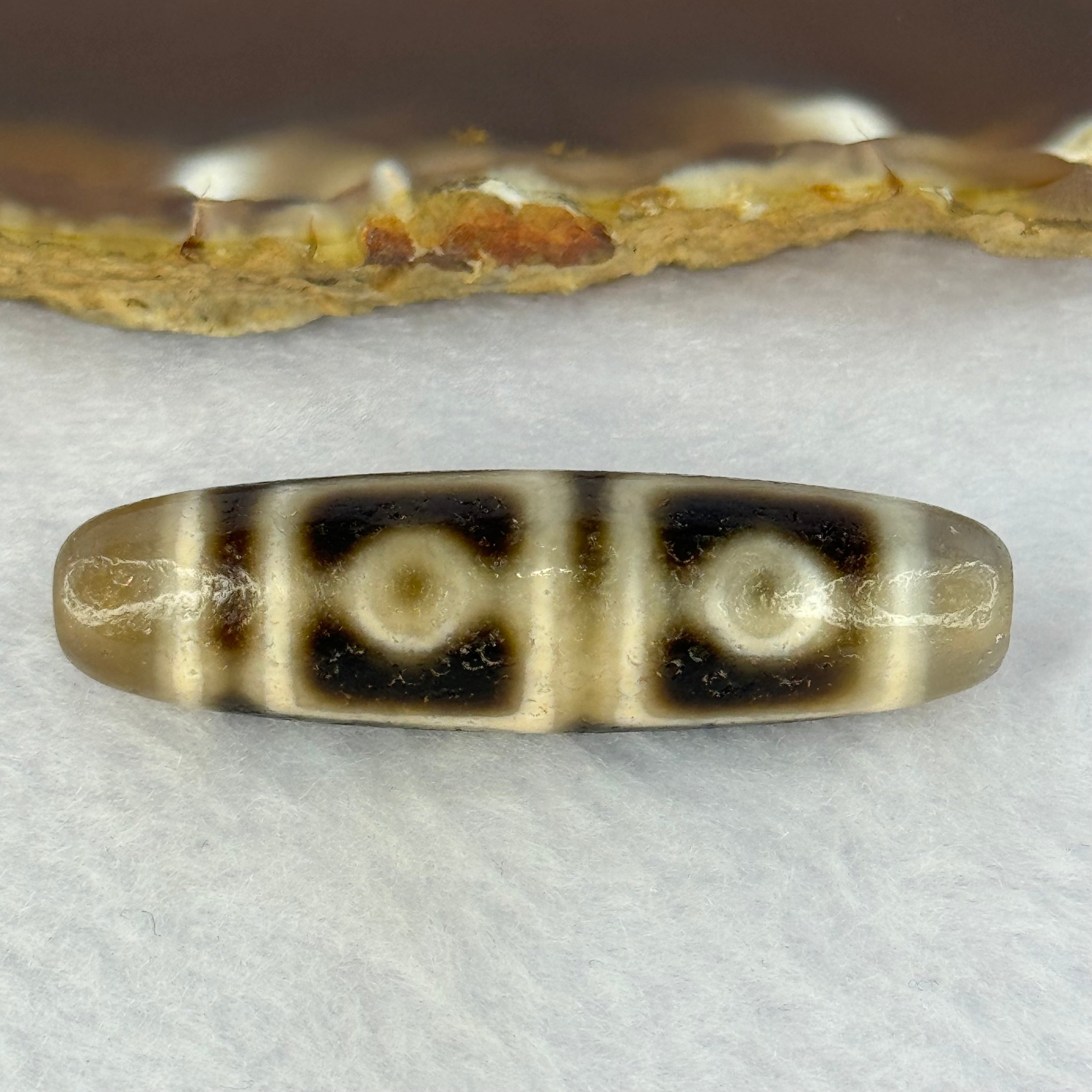 天然强力西藏老油性玛瑙四眼天珠天师（天珠）四眼天诛11.55 克46.1 x