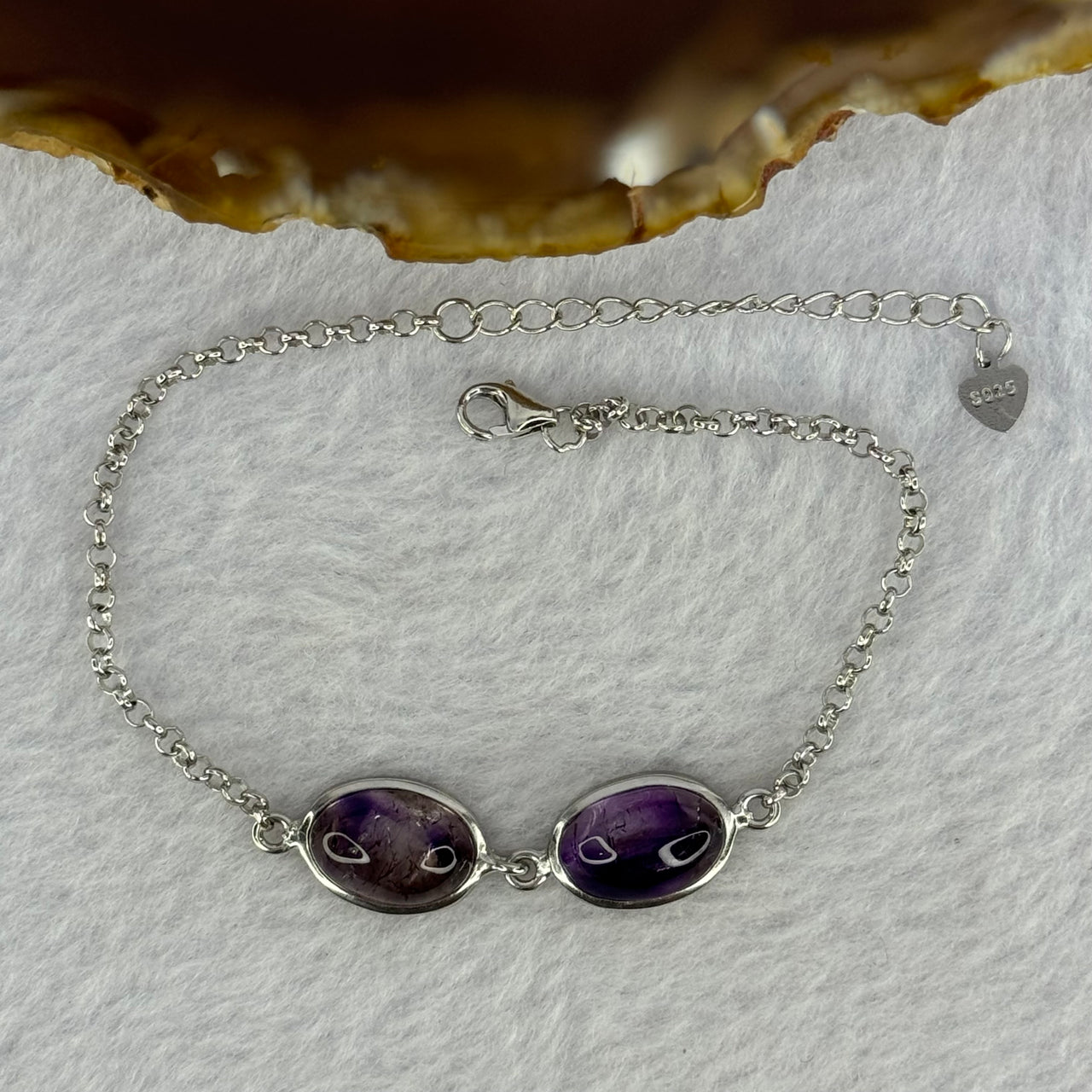 Above Average Natural Super 7 in S925 Sliver Bracelet 3.76g 11.4 by 7.3 by 4.9mm - Huangs Jadeite and Jewelry Pte Ltd