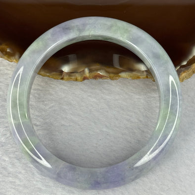 Type A Intense Lavender with Green Piao Hua Jadeite Bangle 58.60g 12.1 by 9.6mm Internal Diameter 54.6mm (External Lines) - Huangs Jadeite and Jewelry Pte Ltd