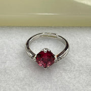 Red Cubic Zirornia in Sliver Ring (Adjustable Size) 2.84g 7.7 by 3.8mm - Huangs Jadeite and Jewelry Pte Ltd