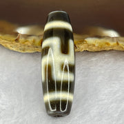 Natural Powerful Tibetan Old Oily Agate 1 Eye With Swastika Dzi Bead (Hotu Dzi) 7.56g 36.4 by 11.5mm - Huangs Jadeite and Jewelry Pte Ltd