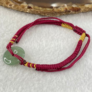 Type A Blueish Green Jadeite Ping An Kou Donut In String Bracelet 2.30g 14.6 by 3.4mm - Huangs Jadeite and Jewelry Pte Ltd