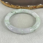 Type A Light Green Light Lavender with Green piao Hua Floral Jadeite Bangle 49.06g Inner Diameter 56.6mm 9.8 by 10.1mm (Slight Internal Line) - Huangs Jadeite and Jewelry Pte Ltd