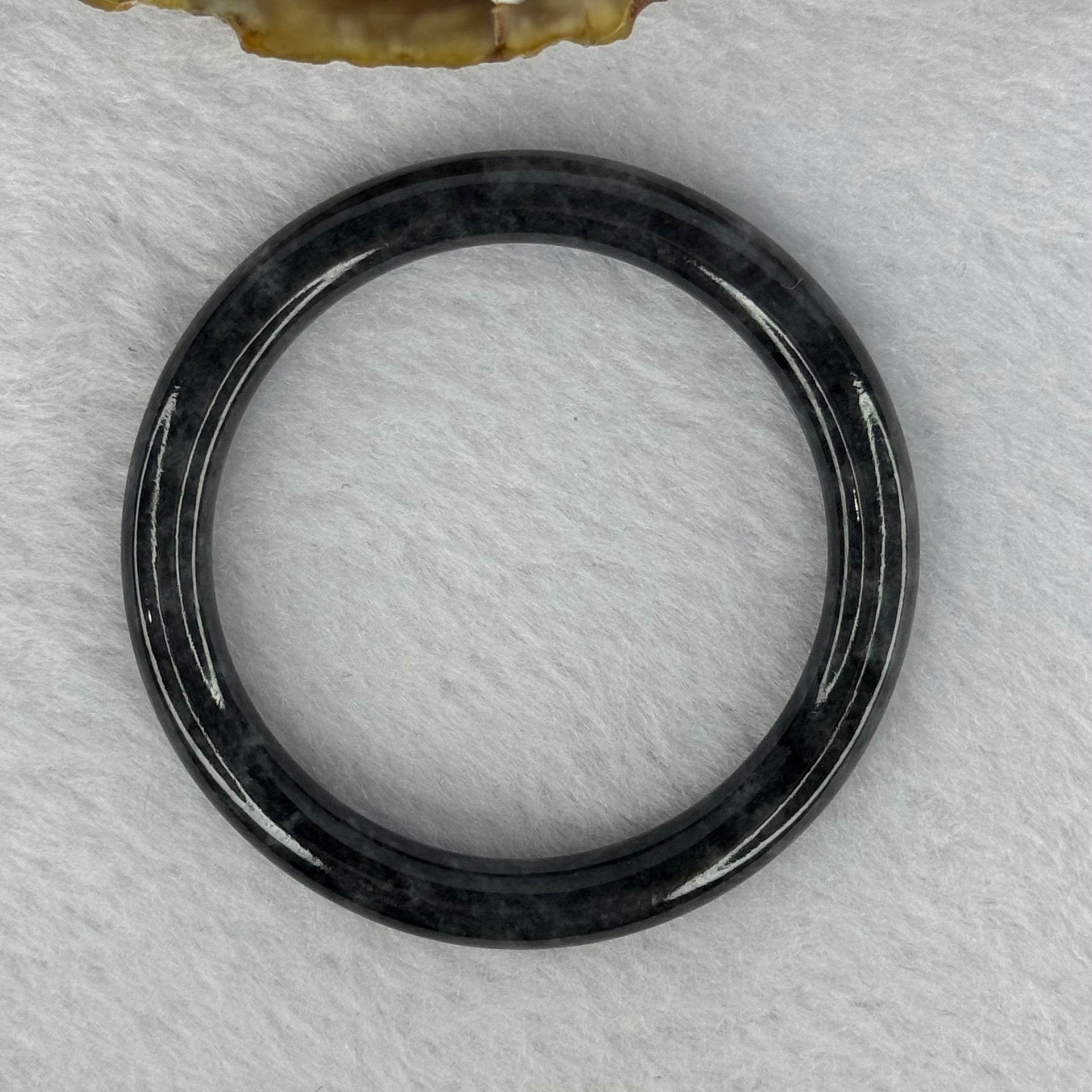 Type A Black Grey Wuji Jadeite Baby Bangle 15.03g Internal Diameter 40.8mm 6.4 by 6.5mm - Huangs Jadeite and Jewelry Pte Ltd