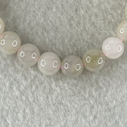 Type A White With Brownish Green Jadeite Beads Bracelet 19.25g 15cm 8.0mm 23 Beads - Huangs Jadeite and Jewelry Pte Ltd
