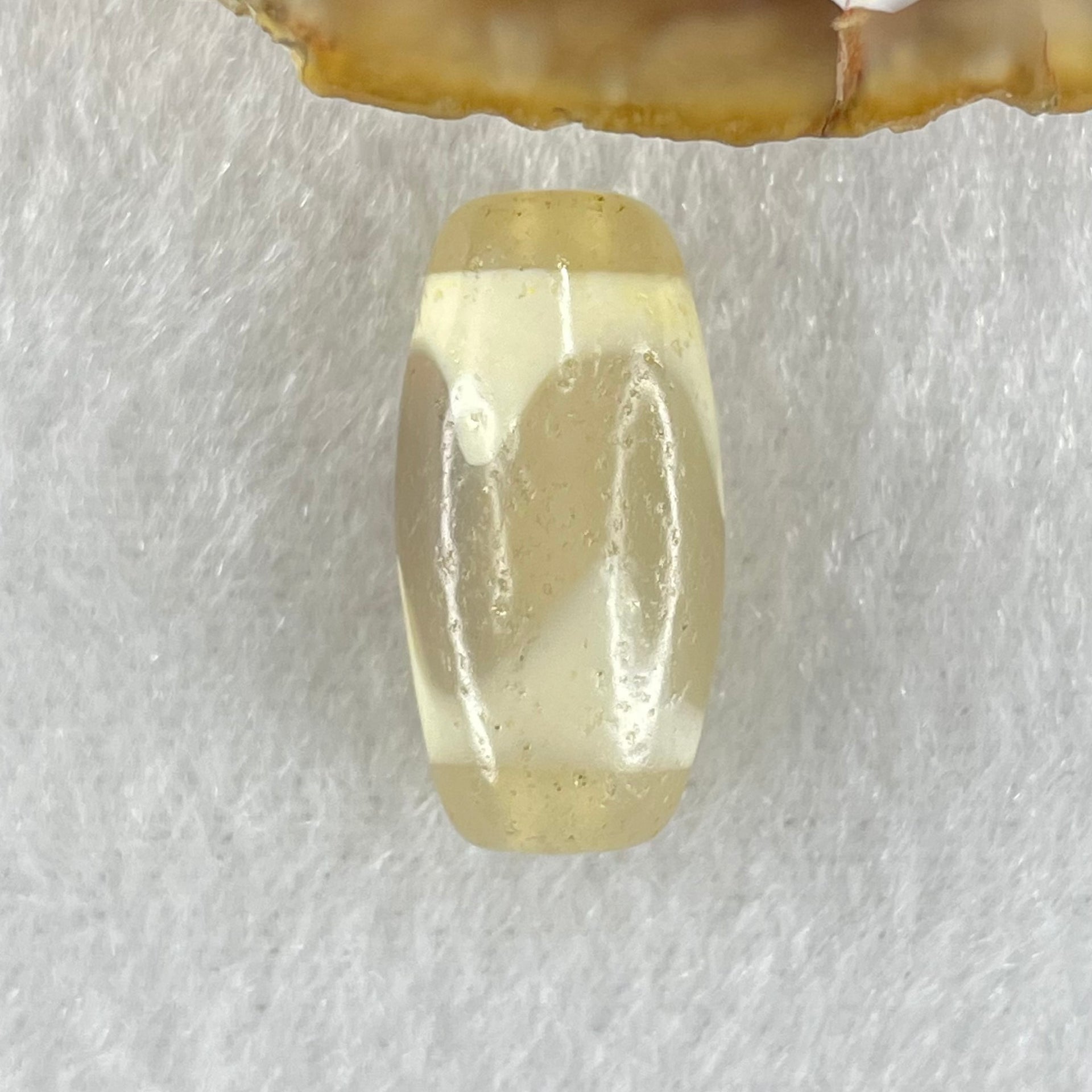 Natural Powerful Tibetan Old Oily Agate Tiger Tooth Daluo Dzi Bead Heavenly Master (Tian Zhu) 虎呀天诛 3.00g 20.1 by 10.1mm - Huangs Jadeite and Jewelry Pte Ltd