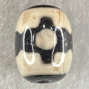 Natural Powerful Tibetan Old Oily Dark Brown With White Agate 3 Eyes Dzi Bead Heavenly Master (Tian Zhu) 三眼天诛 4.84g 17.5 by 13.2mm - Huangs Jadeite and Jewelry Pte Ltd