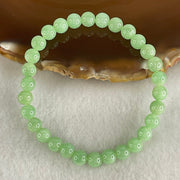 Type A Intense Bright Apple Green Jadeite Beads Bracelet 11.50g 15cm 6.1mm 30 Beads - Huangs Jadeite and Jewelry Pte Ltd