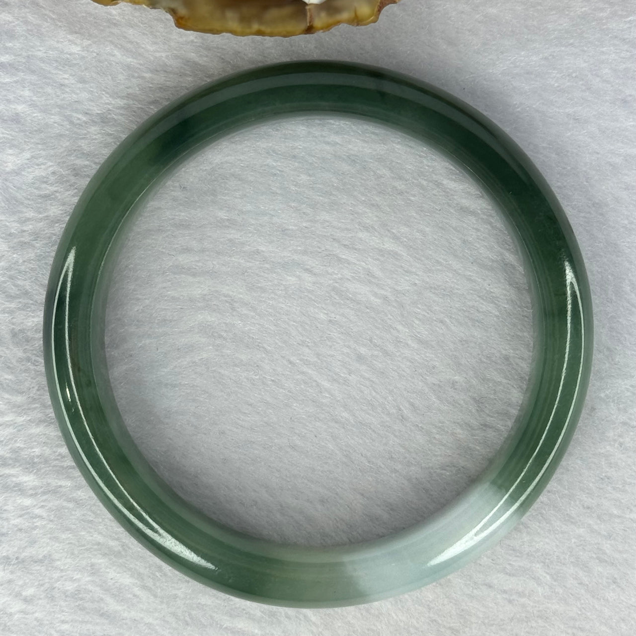 Type A Green and Faint Lavender Jadeite Bangle Internal Diameter 54.5mm 46.25g 11.2 by 8.0mm (Slight Internal Line) - Huangs Jadeite and Jewelry Pte Ltd