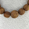 Natural Wild Australian Sandalwood 檀香 Om Mani Padme Hum Beads Bracelet 16.59g 11.9mm 15 Beads / 14.6mm 1 Bead - Huangs Jadeite and Jewelry Pte Ltd