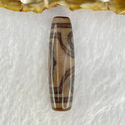 Natural Powerful Tibetan Old Oily Agate 3 Eyes Dzi Bead Heavenly Master (Tian Zhu) 三眼天诛 7.57g 39.9 by 11.3mm - Huangs Jadeite and Jewelry Pte Ltd