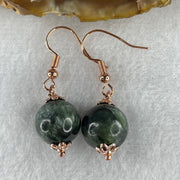 Natural Green Seraphinite Bead Earring 5.81g 12.0mm - Huangs Jadeite and Jewelry Pte Ltd