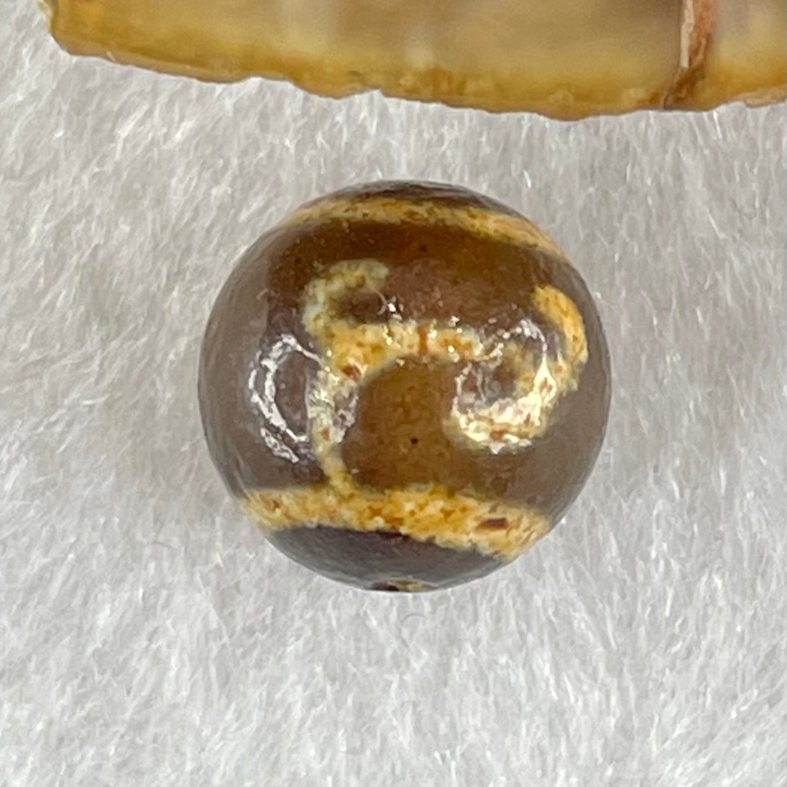 Natural Powerful Tibetan Old Oily Agate Ruyi Dzi Bead Heavenly Master (Tian Zhu) 如意天珠 1.56g 10.4 by 10.5mm - Huangs Jadeite and Jewelry Pte Ltd