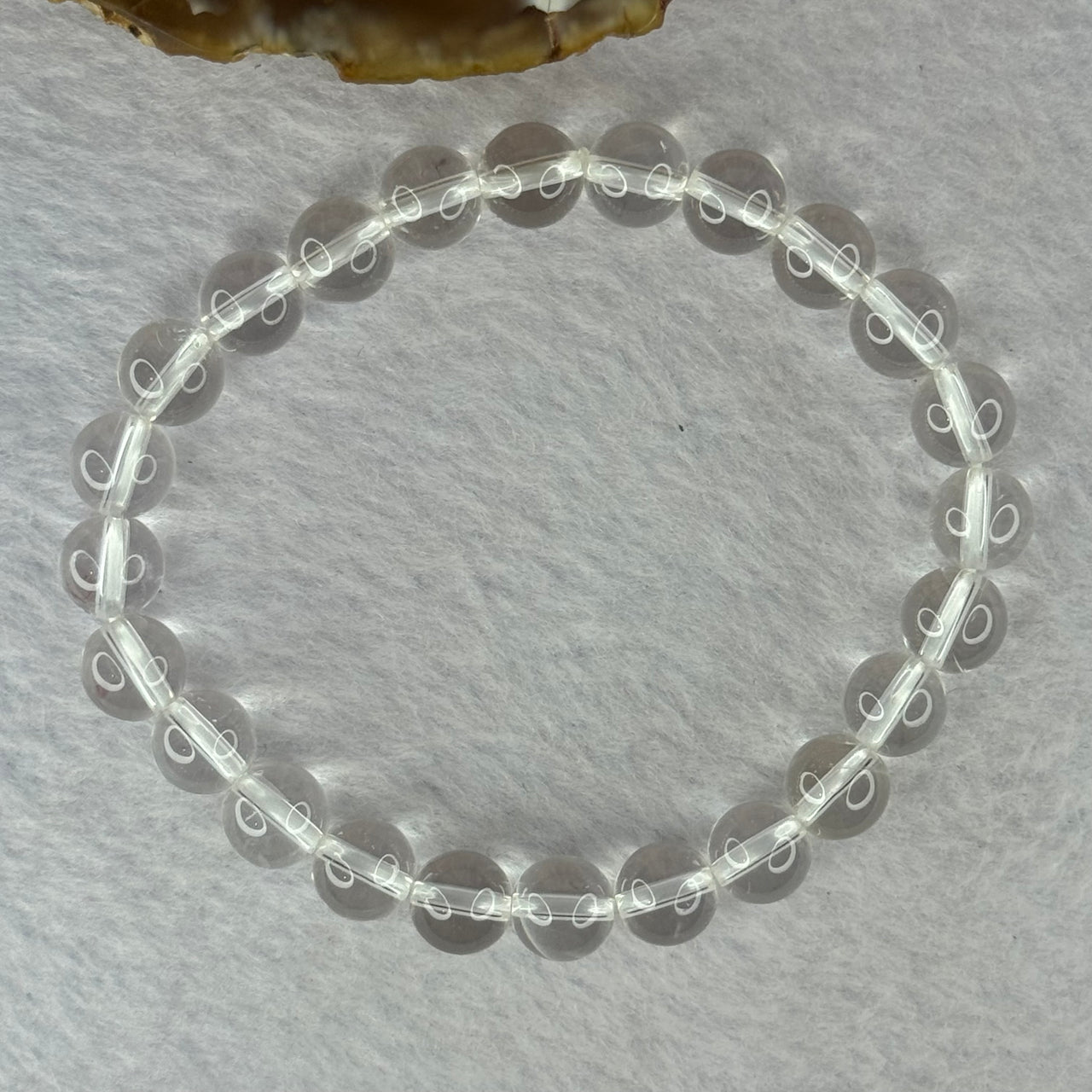 Natural Clear Quartz Bracelet 天然白水晶手链 18.71g 16.5cm 8.4mm 24 Beads - Huangs Jadeite and Jewelry Pte Ltd