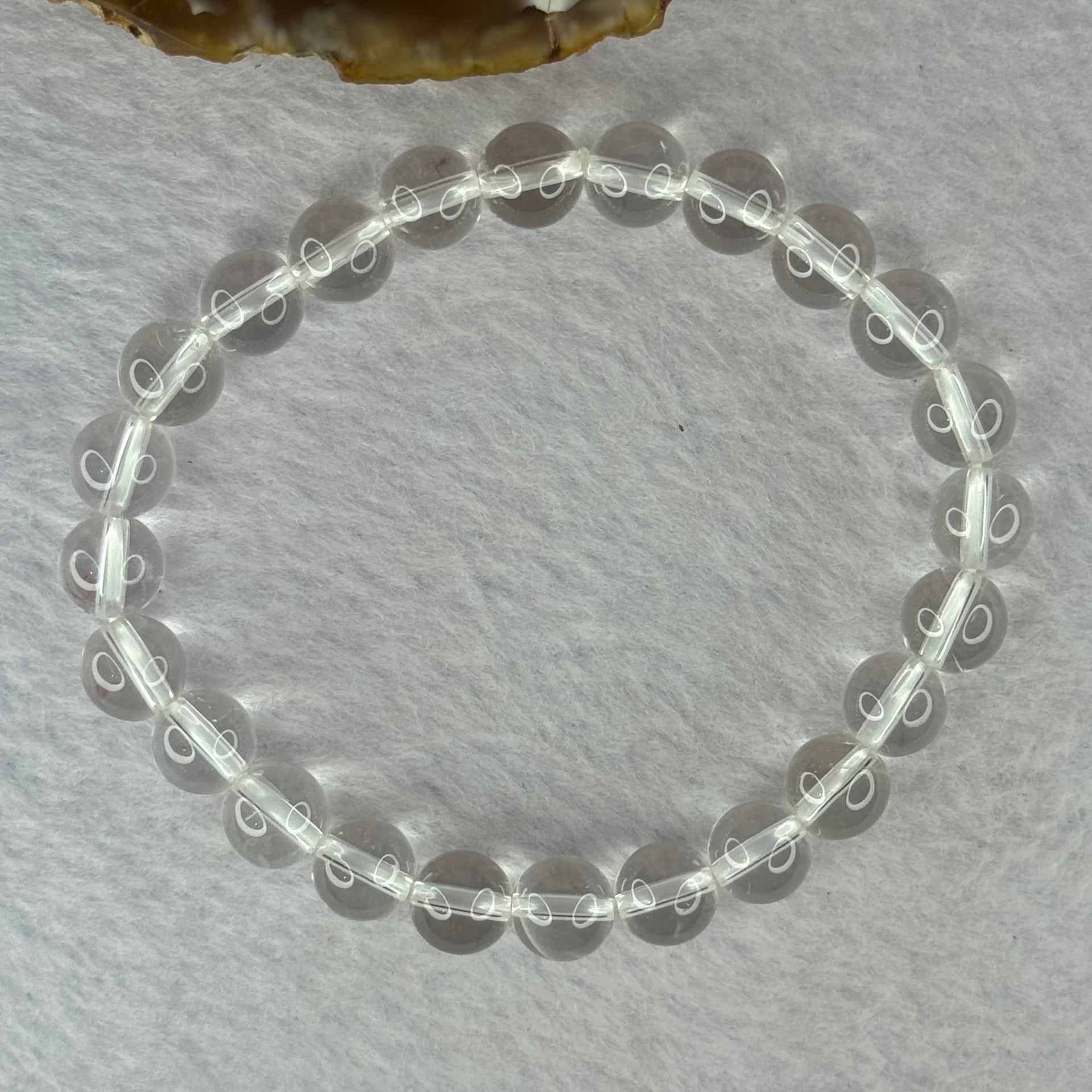 Natural Clear Quartz Bracelet 天然白水晶手链 18.71g 16.5cm 8.4mm 24 Beads - Huangs Jadeite and Jewelry Pte Ltd