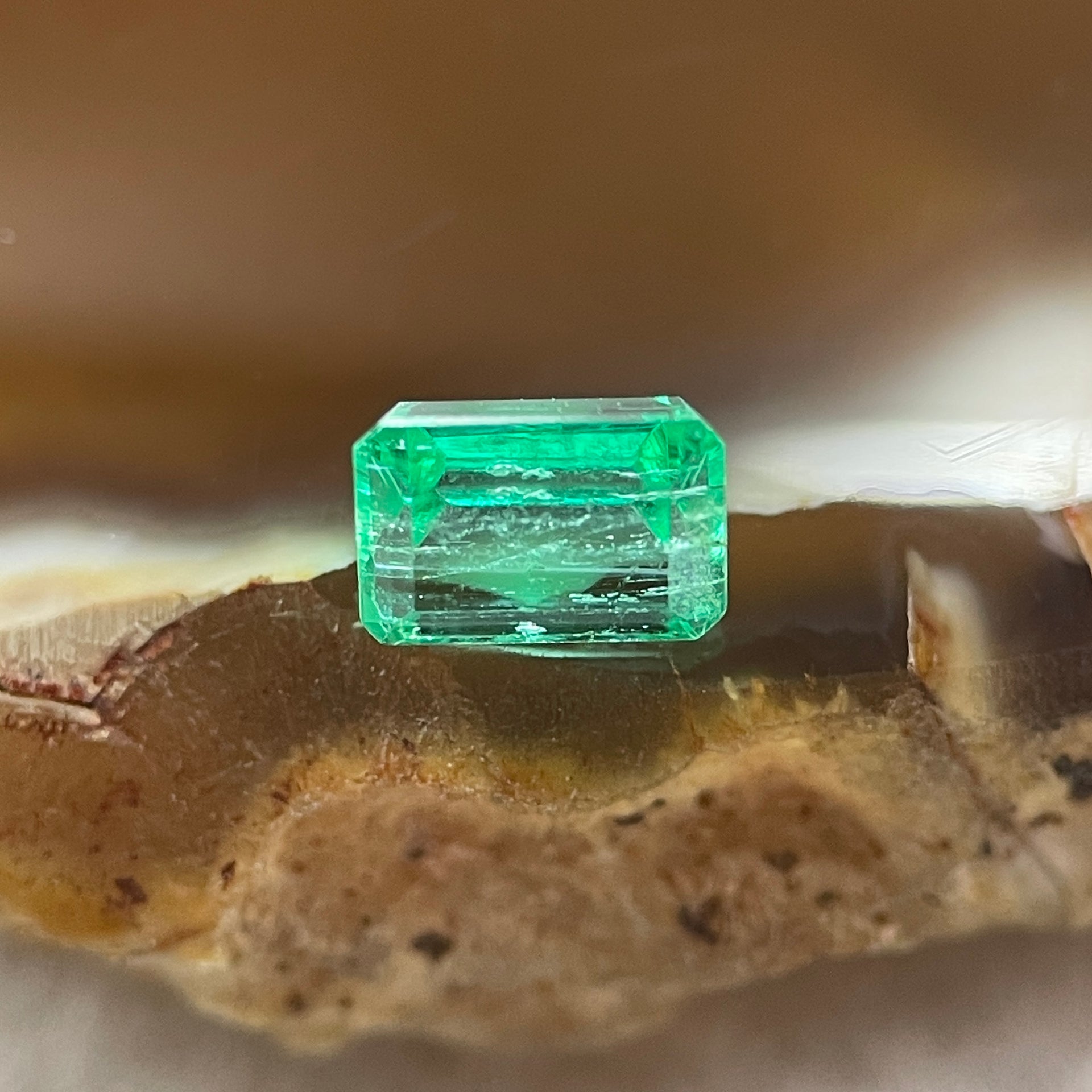 Natural Colombia Vivid Green Emerald (Beryl) Cut-Cornered Rectangle Step cut 0.49ct 5.4 by 3.7 by 2.9mm - Huangs Jadeite and Jewelry Pte Ltd