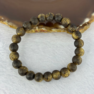 Natural Wild Vietnam Lu Qi Nan Agarwood Beads Bracelet 天然野生越南鹿其南沉香珠手链 6.30g 15cm 8.8mm 23 Beads
