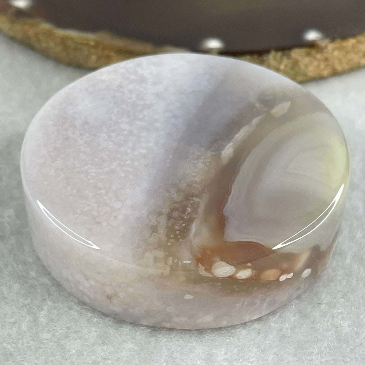 Natural Pink with Purple Flower Agate Set Bangle 146.60g Inner Diameter 57.0mm 14.0 by 7.8mm (Perfect) - Huangs Jadeite and Jewelry Pte Ltd