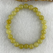 High Grade Natural Type A Intense Yellow Jadeite  Beads Bracelet 18.28g 15cm 7.8mm 24 Beads - Huangs Jadeite and Jewelry Pte Ltd