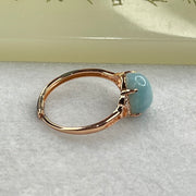 Natural Larimar in S925 Silver Rose Gold Color Ring (Adjustable Size) 2.21g 10.1 by 7.9 by 5.5mm - Huangs Jadeite and Jewelry Pte Ltd