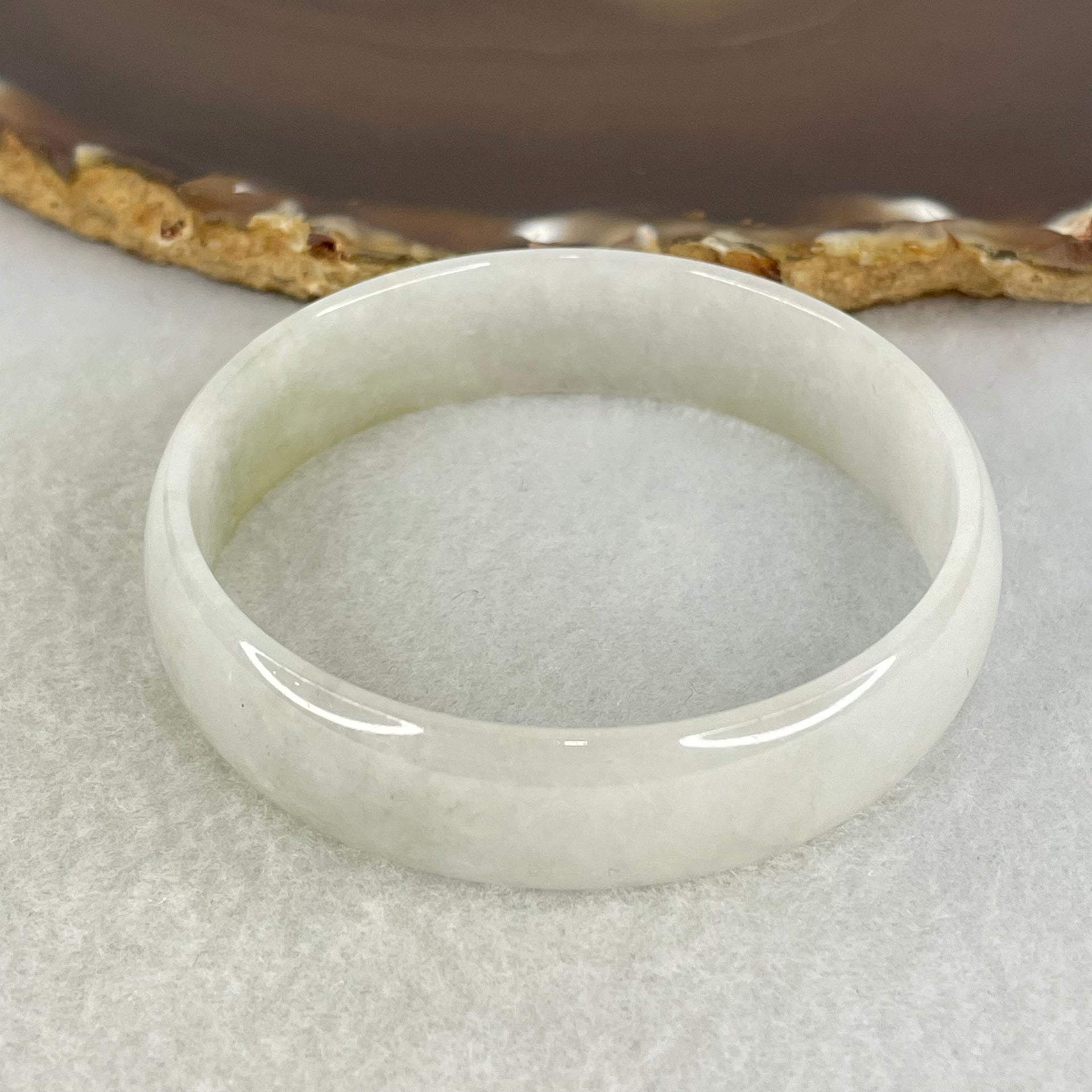 Type A Light Lavender Green Jadeite Bangle Internal Diameter 53.8mm 25.64g 13.6 by 4.1mm (Close to Perfect) - Huangs Jadeite and Jewelry Pte Ltd