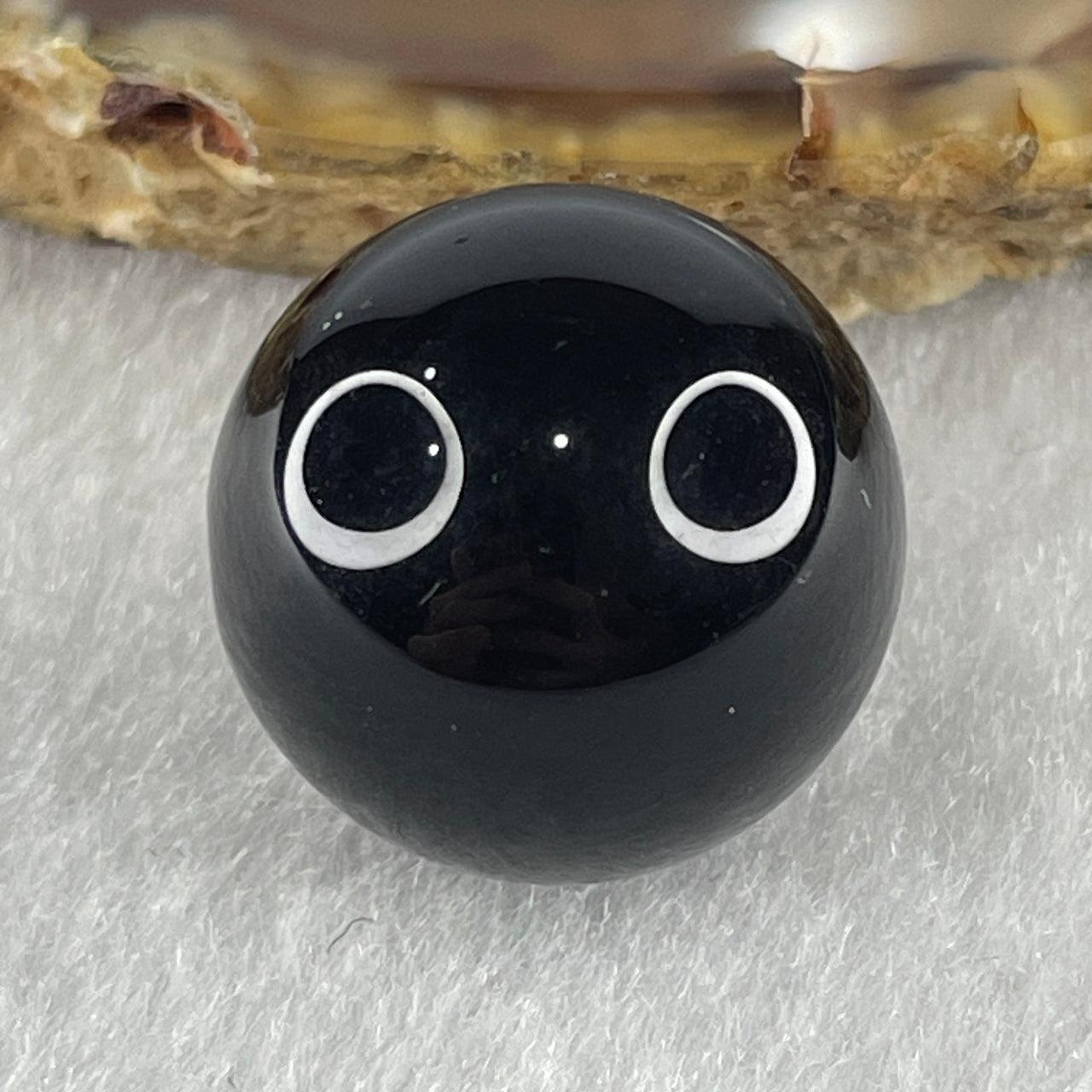 Natural Black Moldavite Meteorite Crystal Loose Single Bead 18.3mm