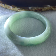 Natural Type A Light Green with Rare Blue Patch Jadeite Bangle 42.26g Inner Diameter 51.4mm 11.0 by 8.1mm (Very Very Slight Internal Lines) - Huangs Jadeite and Jewelry Pte Ltd