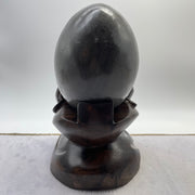 Natural Deep Purple Amethyst Egg with Wooden Stand Display Total 4,721.8g 155.0 by 165.0 by 265.0mm - Huangs Jadeite and Jewelry Pte Ltd