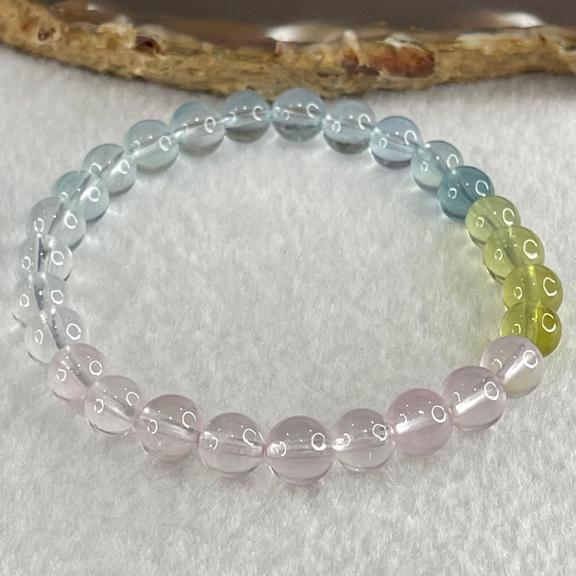 Very Very High Grade Transparent Natural Morganite Beryl Beads Bracelet 13.78g 16cm 7.3mm 27 Beads - Huangs Jadeite and Jewelry Pte Ltd