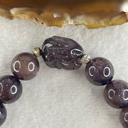 Good Grade Natural Purple Iolite with Rabbit Beads Bracelet 33.39g 16cm 11.4mm 16Beads - 16.8 by 12.6 by 11.3 Rabbit - Huangs Jadeite and Jewelry Pte Ltd