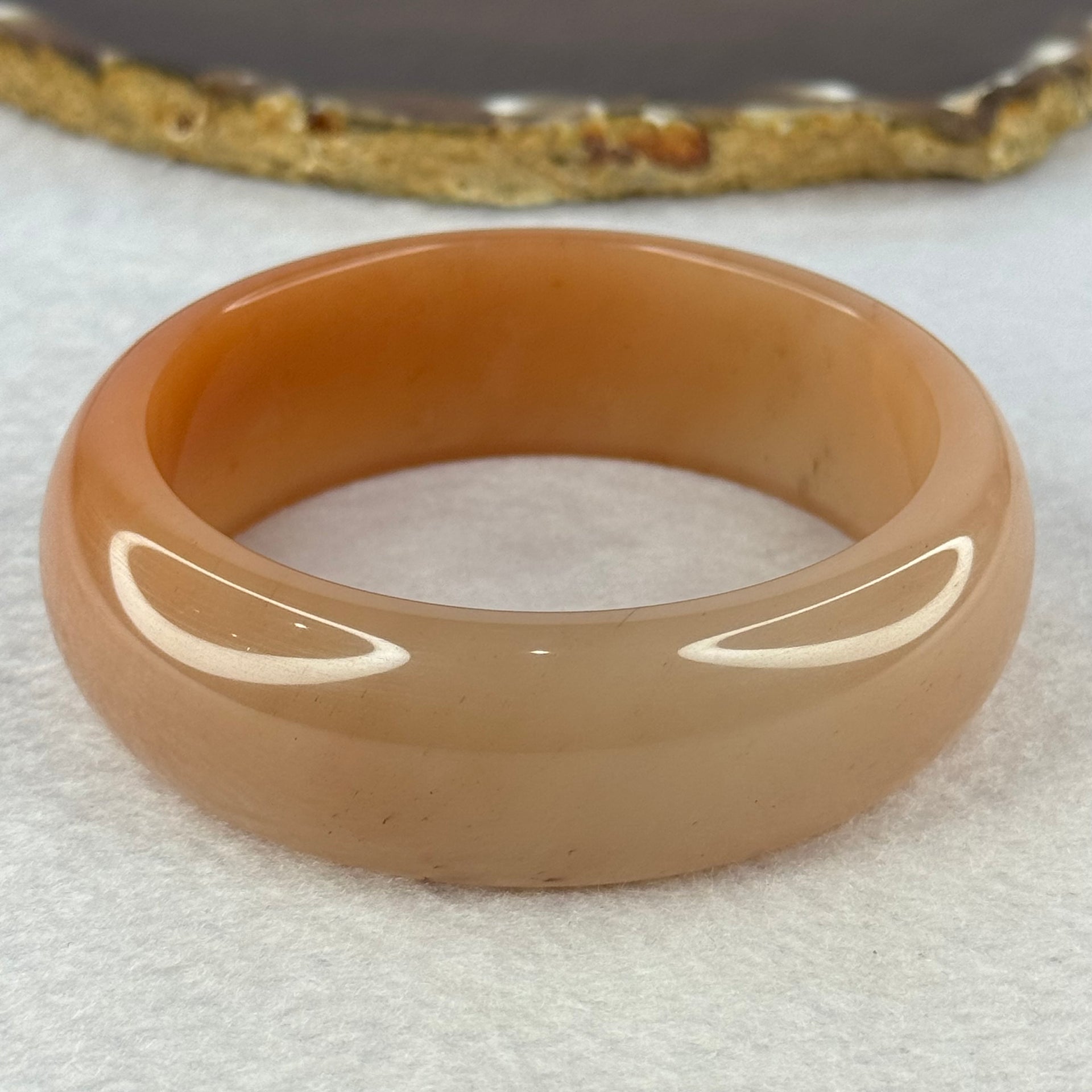 Beige Quartzite Jade Bangle 天山玉手镯 Internal Diameter 60.2mm 86.10g 21.8 by 8.8mm - Huangs Jadeite and Jewelry Pte Ltd
