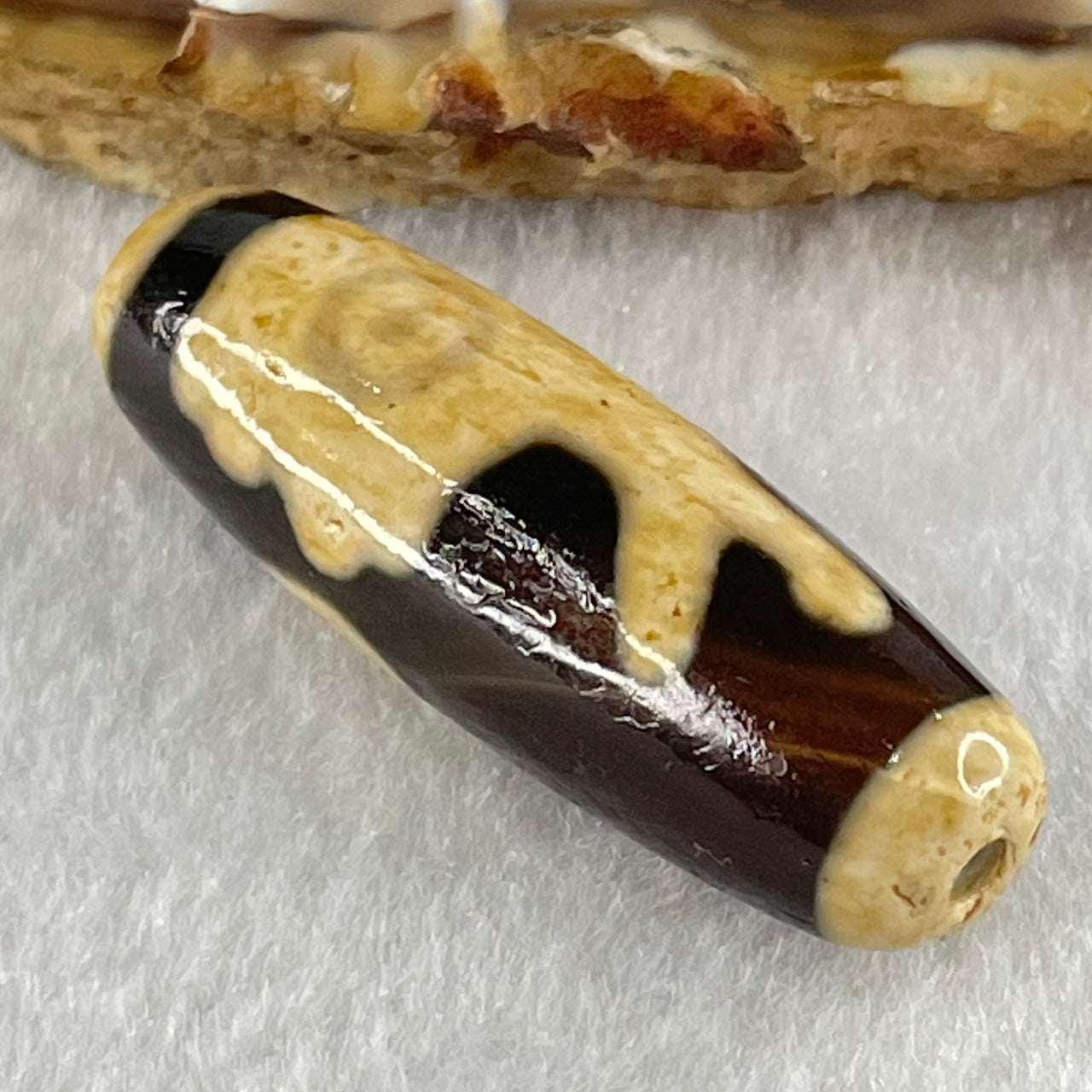 Natural Powerful Tibetan Old Oily Agate Pig Dzi Bead Heavenly Master (Tian Zhu) 猪天珠 9.38g 38.4 by 12.6mm - Huangs Jadeite and Jewelry Pte Ltd