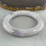 Certified Natural Type A White & Lavender Piao Hua Jadeite Full Round Bangle | 58.3mm Yuan Tiao (88.74g 12.5x12.6mm | Internal Line | Imperial Wholeness & High Spiritual Grace) - Huangs Jadeite and Jewelry Pte Ltd