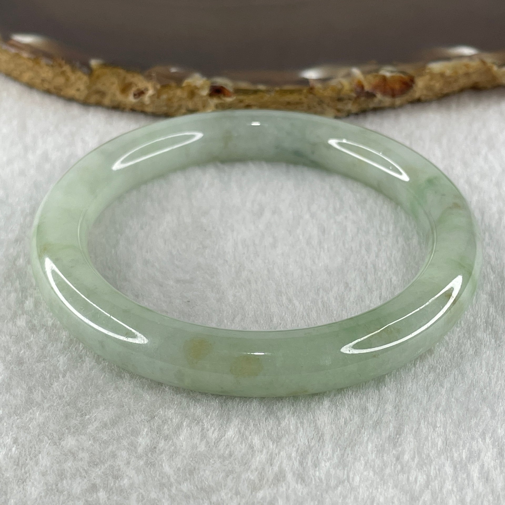 Type A Natural Light Green Jadeite Bangle 45.91g Inner Diameter 55.8mm 9.4 by 9.2mm (Very Very Slight Internal Lines) - Huangs Jadeite and Jewelry Pte Ltd