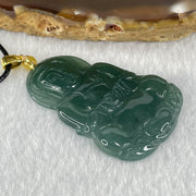 Type A Icy Blueish Green Jadeite Guan Yin Pendant Necklace 7.22g 40.9 by 26.8 by 4.0mm - Huangs Jadeite and Jewelry Pte Ltd