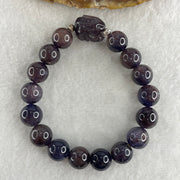 Good Grade Natural Purple Iolite with Rabbit Beads Bracelet 33.39g 16cm 11.4mm 16Beads - 16.8 by 12.6 by 11.3 Rabbit - Huangs Jadeite and Jewelry Pte Ltd