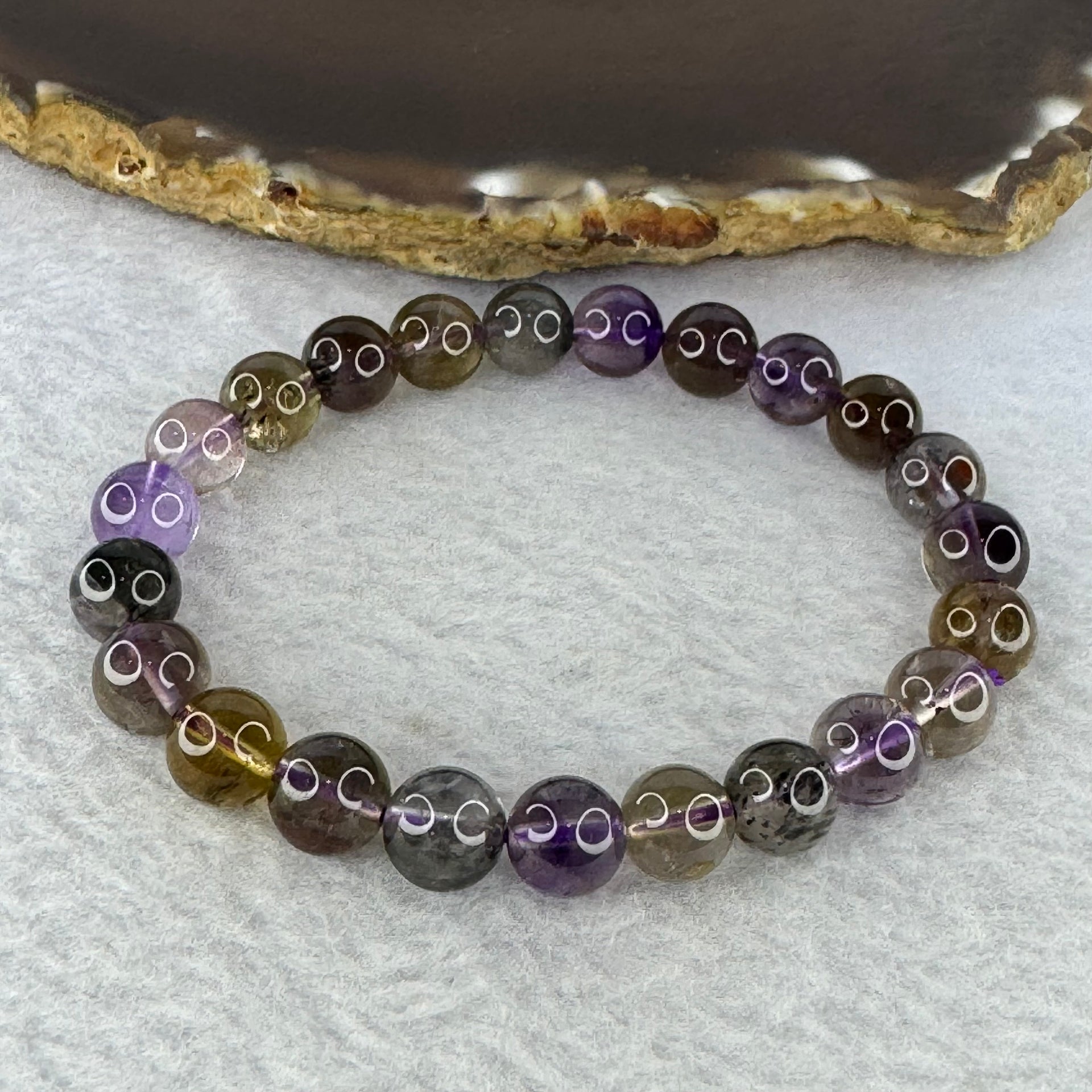 Natural Auralite Crystal Bracelet 极光手链 17.79g 8.4 mm 23 Beads - Huangs Jadeite and Jewelry Pte Ltd