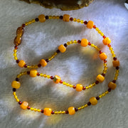 Natural Mixed Color (Golden, Red, Butterscotch) Amber Beads Necklaces 6.48g 46cm 6.4 by 6.3mm 20 Beads - Huangs Jadeite and Jewelry Pte Ltd